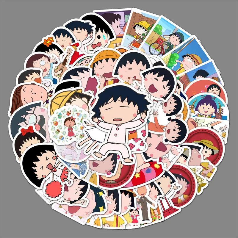 

Cartoon Anime Chibi Maruko chan Stickers For Car Laptop Phone Stationery Decor Vinyl Decals Waterproof Sticker Kids Toys Gifts