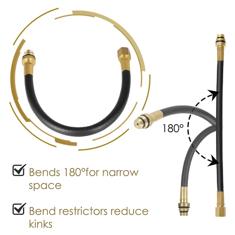 Number 19700 Valve Holder Heavy-Duty 12" Flexible Hose Fit for both 14mm and 18mm threads
