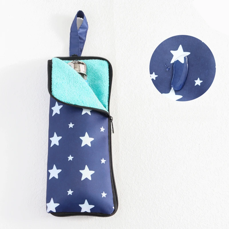 umbrella bag 2pcs Japanese Waterproof Umbrella Stripe Cover Absorbent Towel Cloth Printed Umbrella Bag Portable Folding Storage Cover
