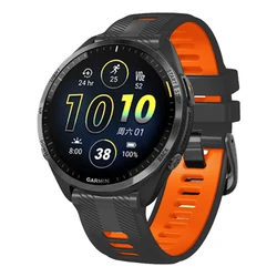 Premium 22mm Silicone Watch Strap Replacement Wristband Bracelet - Forerunner 965 (Gray orange)