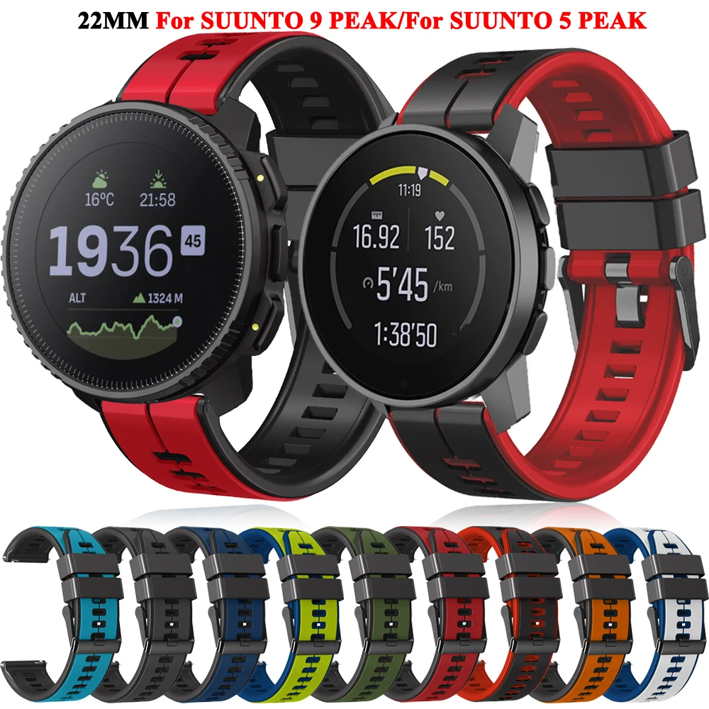 Nuovo Cinturino Per Cinturini Per Orologi In Silicone Verticale Suunto Da 22Mm Per Suunto 9 Peak Pro, Bracciale Con Cinturino Di Ricambio Suunto 5 Pea