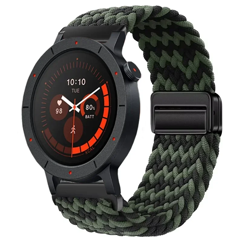 Nylon Braided Strap with Magnetic Button Bracelet - 20/22mm