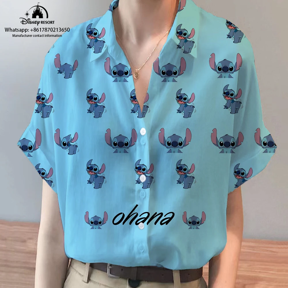 

2022 Summer Women's New Disney Brand Mickey Minnie Anime Harajuku Style Short Sleeve Shirt Fashion Casual Ladies Kawaii Tops