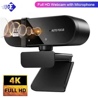Webcams 4K USB caméra Web avec Microphone Autofocus 2K caméra PC ordinateur portable Streaming en direct 1080P Webcam pour les appels vidéo 1