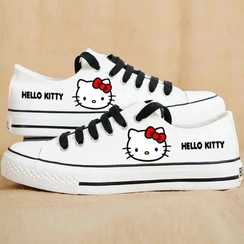 

Hello Kitty Anime Kawaii Sanrio Canvas Shoes Cute Cartoon Kuromi Low-Top Graffiti Breathable Shoes Lovely Gifts for Girls