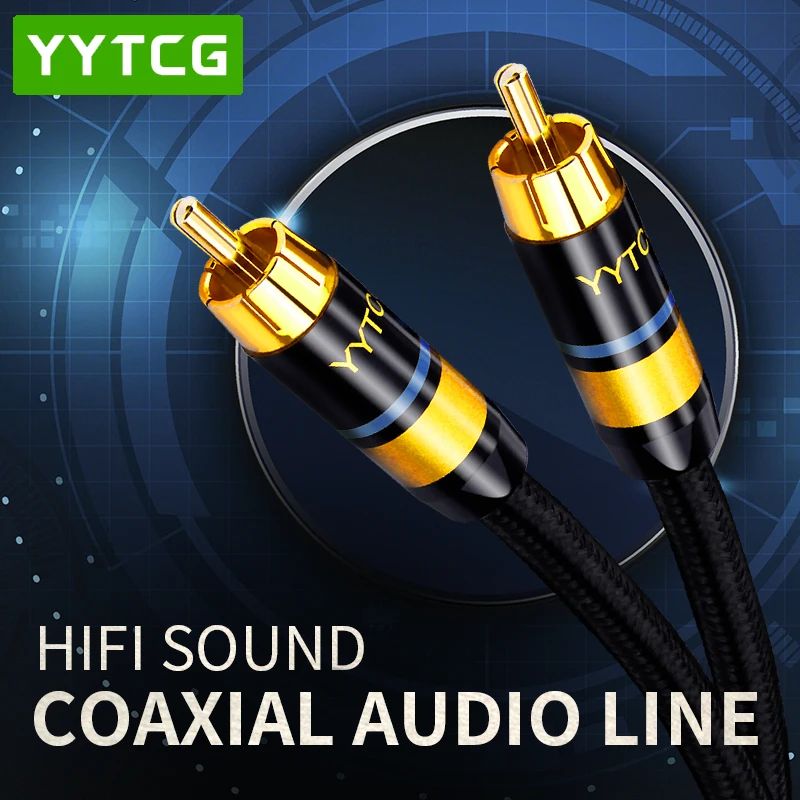 Premium Digital Coaxial Audio Cable - High-Fidelity RCA to RCA with Stereo Connector for Enhanced Sound Quality