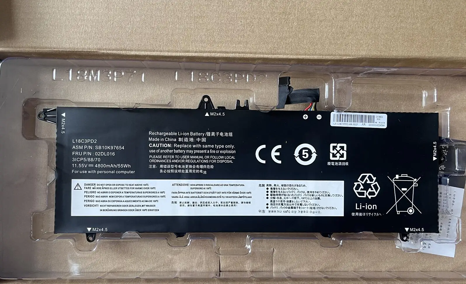 Lenovo-thinkpad Bateria do Portátil L18m3pd1 L18c3pd2 T14s T490s Série T495s L18c3pd1 L18l3pd1 L18m3pd2 02dl013 02dl01 - Imagem 2