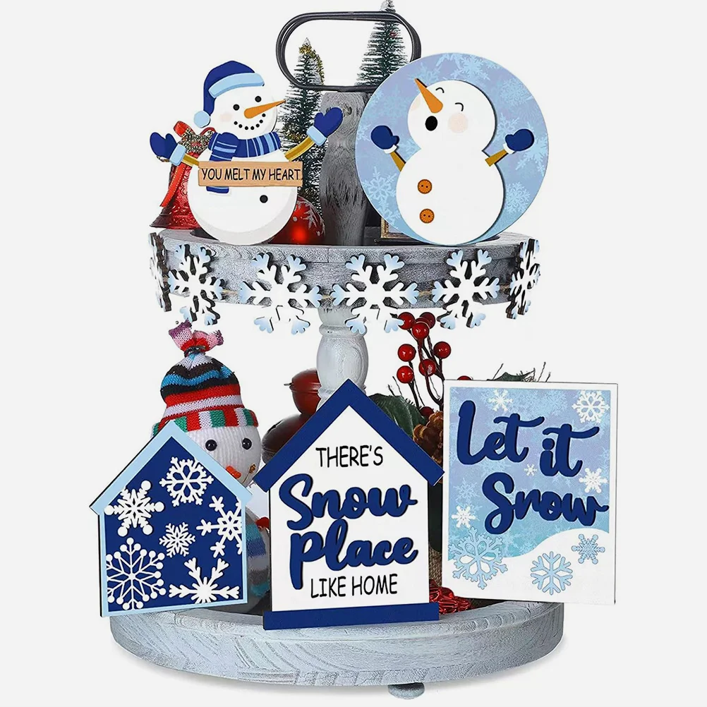 

Рождественское украшение для стола, поднос в несколько рядов, предметы для украшения ванной комнаты, ферма, Рождественский Декор, искусственный знак