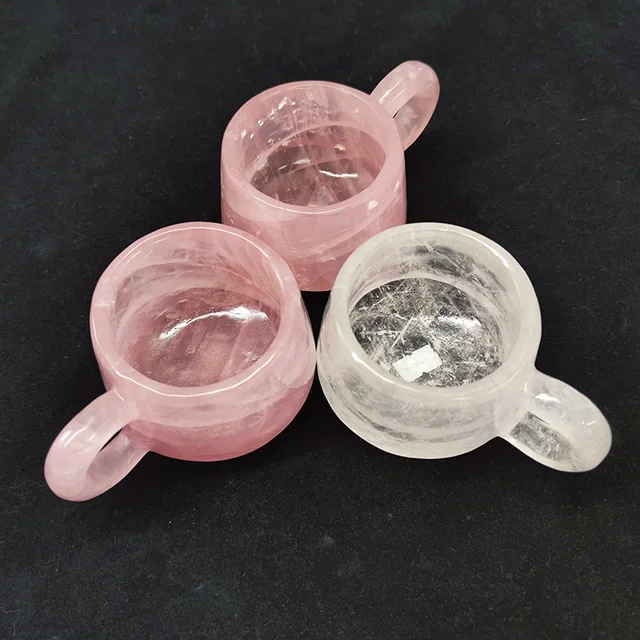 天然ローズクォーツカップ（手彫り） 天然ローズクォーツカップ（手彫り）