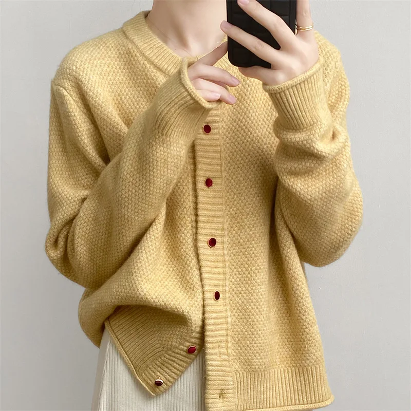 

White Color Knit Caridgans for Women, Full Seeves Casual Sweater , Preppy Jumpers, Sweatshirt , Y2k ,Traf Vestidos