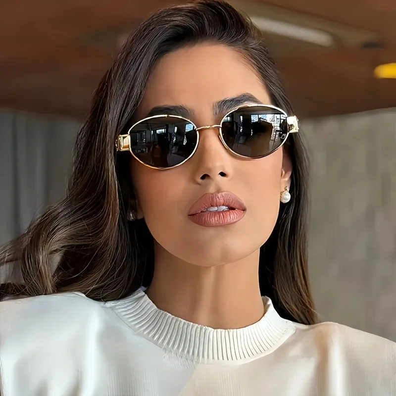 Oval Metal Frame Sunglasses – Unisex 4