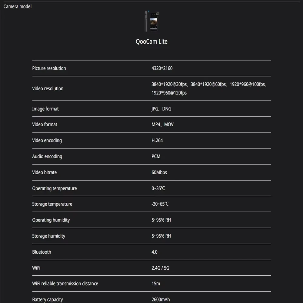 amera 4K UHD Video Recorder 3D Action KanDao QooCam Cucum 360&deg; Motion Camera 3D VR CCamera FOV 216&deg; F/2.2 Fisheye Lens