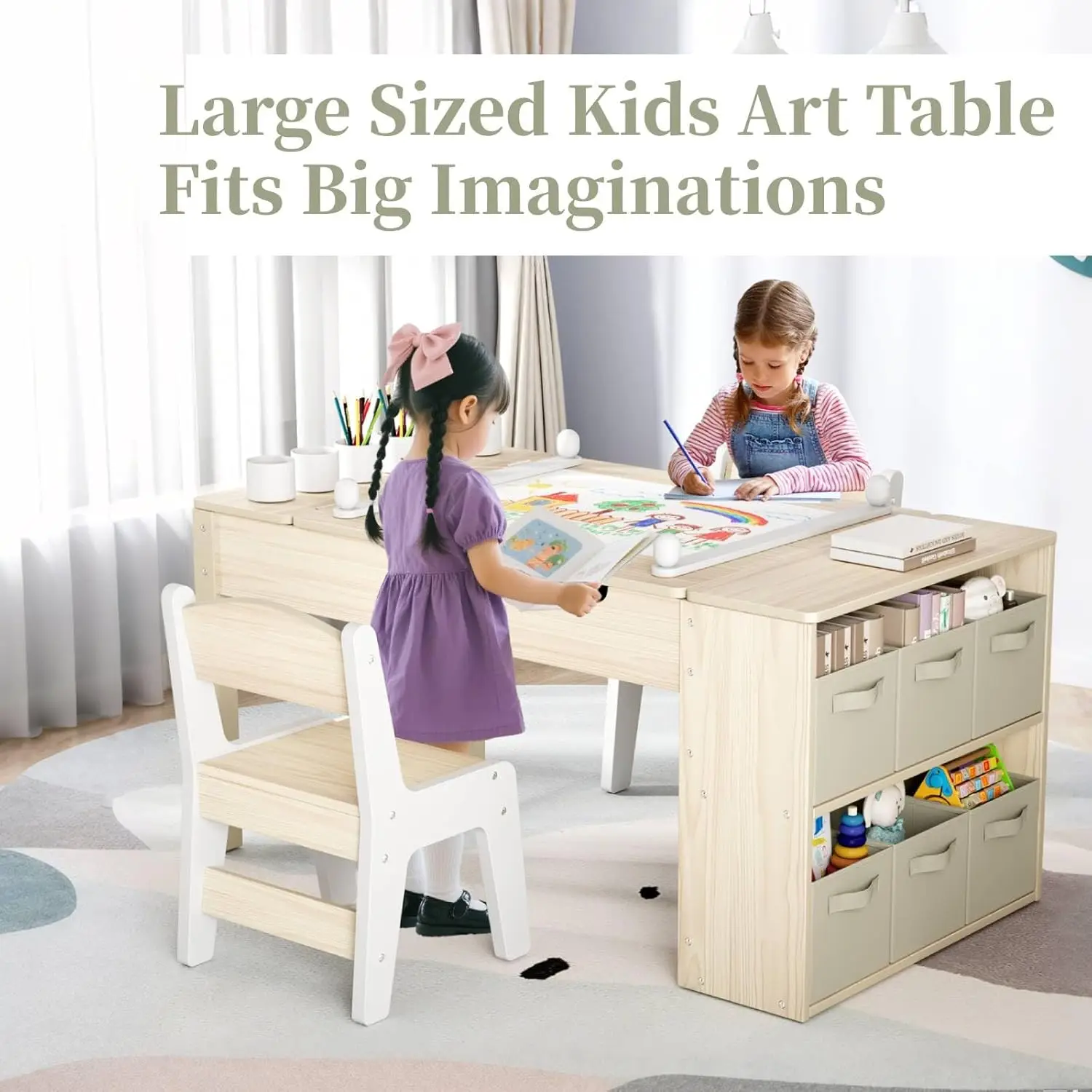 Kids Art Table Chair Easel Set 3