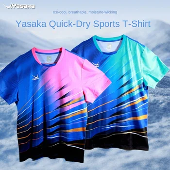 YASAKA Table Tennis Training Competition Sports Uniform, Quick Drying Round Neck T-shirt, Short Sleeved 1