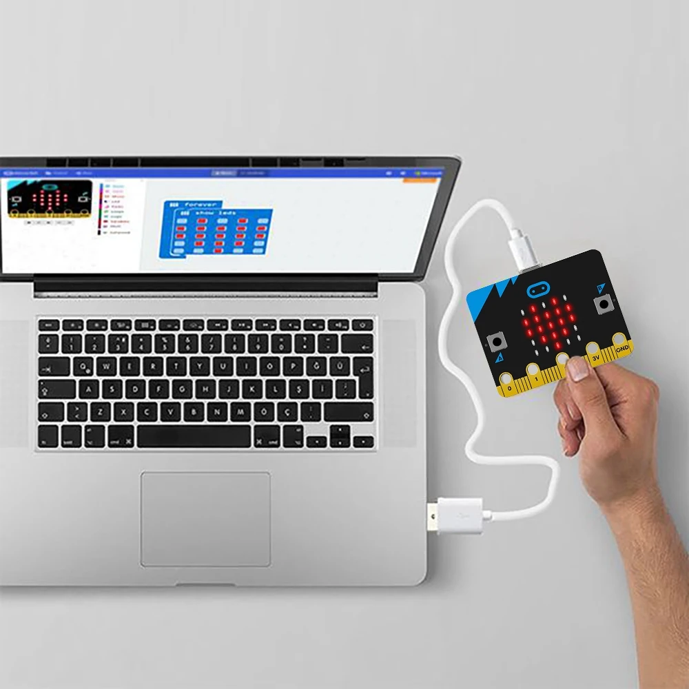 Scheda di sviluppo Micro:Bit V1.5, Kit auto intelligente Micro:Bit/Qtruck/Robot programmabile per l'educazione Python BBC Microbit per il fai da te - immagine 3