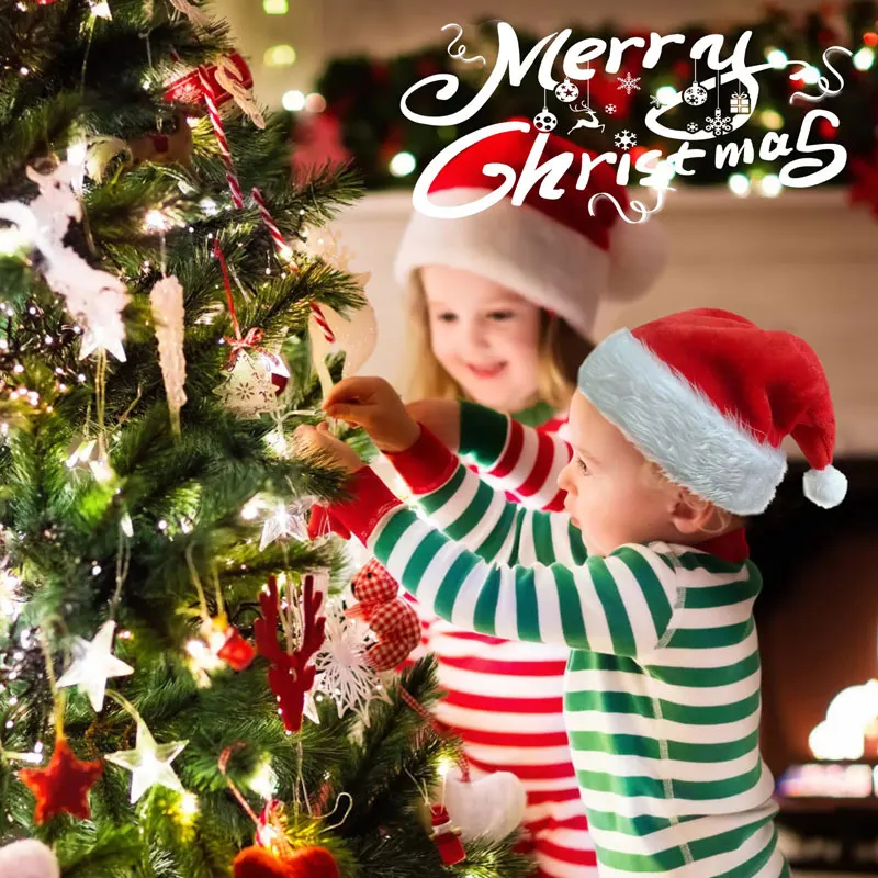 Christmas Beanie Hat Christmas Santa Hat For Adults And Kids Unisex Velvet Cozy Long Plush Red Xmas Hats New Year's Holiday Party Supplies