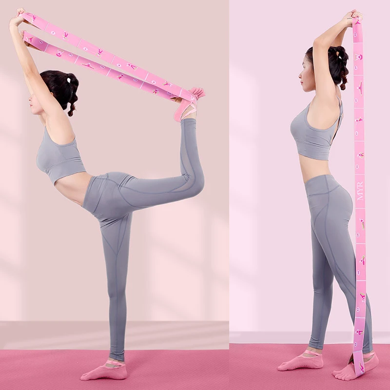 11-Gitter-Yoga-Widerstandsband mit mehreren Segmenten, Anfänger, Tanz, Pilates, Hilfsdehnungsgürtel für Erwachsene, lateinamerikanische elastische Bänder, Training – Detail 2
