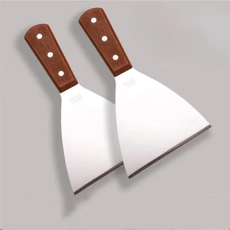 1 Pc Stainless Steel Teppanyaki Shovel Frying Shovel Hand-grilled Cake Tool Grilled Cold Noodles Tiramisu Burger Commercial