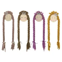 Nordic Braid Doll Baby Hair Clips Holder Princess Gril Hairpin Hairband Storage Pendant Wall Hanging Decor for Girls Room Party 2