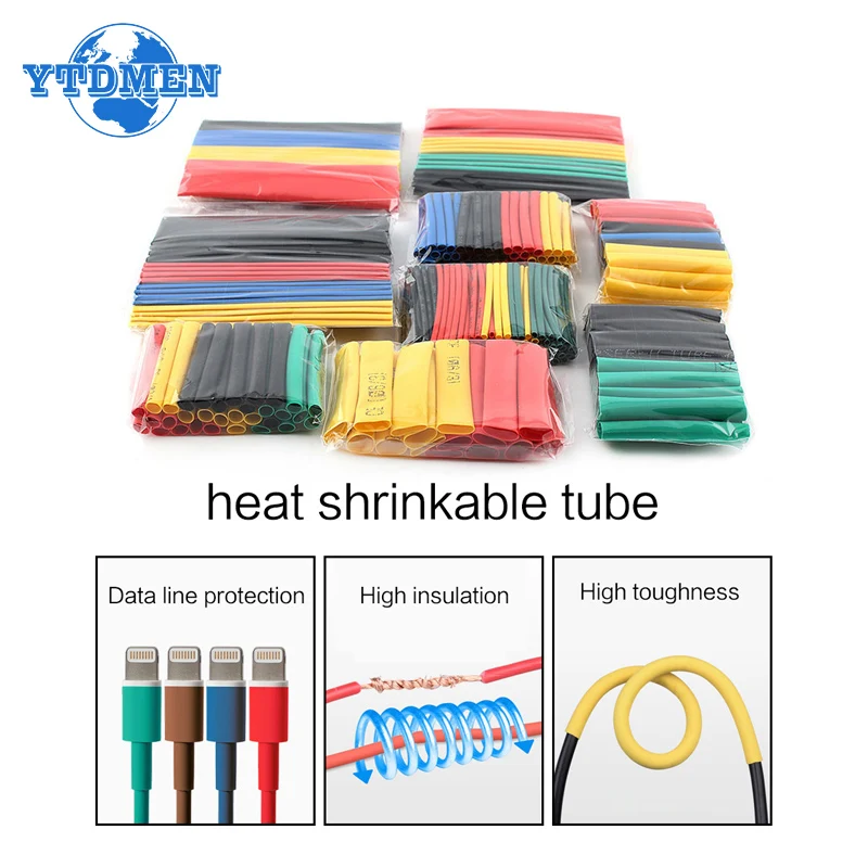 Heat Shrink Tubing 127PCS 164PCS Wrapping Kit Electrical Wire Cable Insulation Sleeving