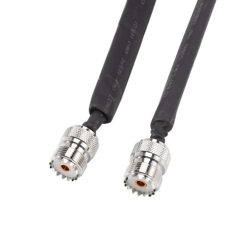 New 4X Door/Window Pass Through Flat RF Coaxial Cable SO239 UHF Female To UHF Female 50 Ohm RF Coax Pigtail Extension Cord