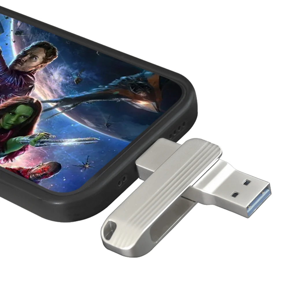 thumbnail image 2 of PioData IXflash 512GB Lightning And USB Type A Flash Drive For IPhone, IPad, Mac, And PC, Apple MFi Certified External Memory Stick External Storage Memory Photo Stick 2 of 14