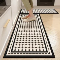 Carpet for Kitchen American Style Anti-slip Oil-proof Floor Mat Pvc Leather Waterproof Foot Mats Long Strip Home Decoration Rug 1