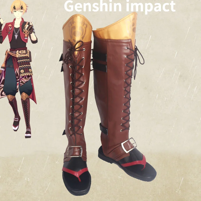 

Genshin Impact Thoma Goro cosplay shoes Fashion Custom Cosplay boots 35-45 Size Unisex Cosplay Boots Shoes