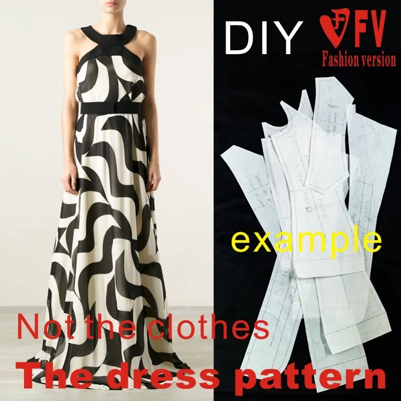 Clothing DIY The dress Dresses Sewing Pattern cutting drawing Dress Sewing Template BLQ-39