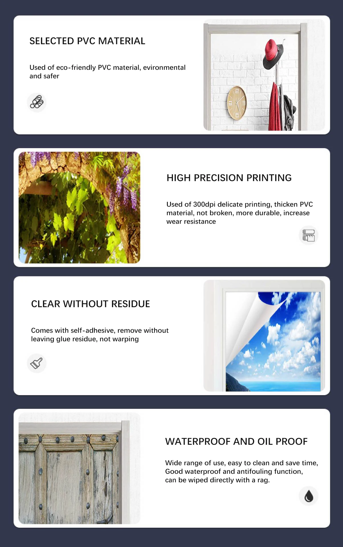 Description Picture 5 of item3D High Simulation Container Door Seriesr Door Stickers Wallpaper Industrial Style PVC Self-adhesive Bedroom Decor Mural Poster