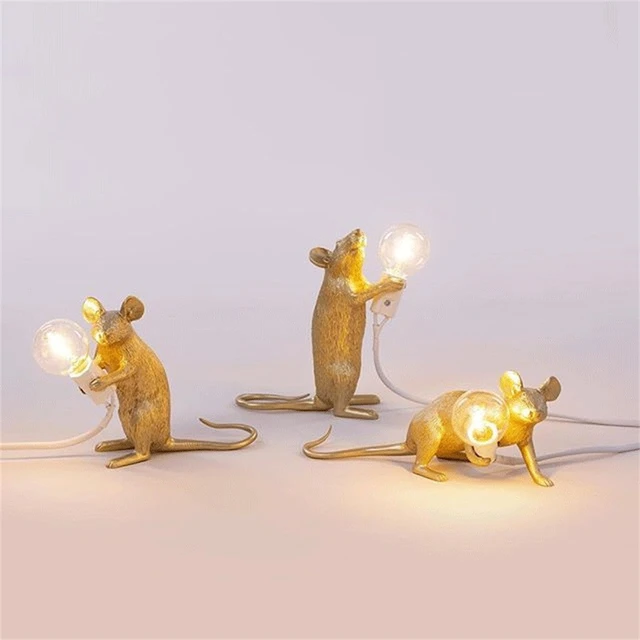 Livraison directe souris nordique lampe de Table LED Style moderne maison chambre Table de chevet lumières intérieur décoration de la maison éclairage support lampes 1