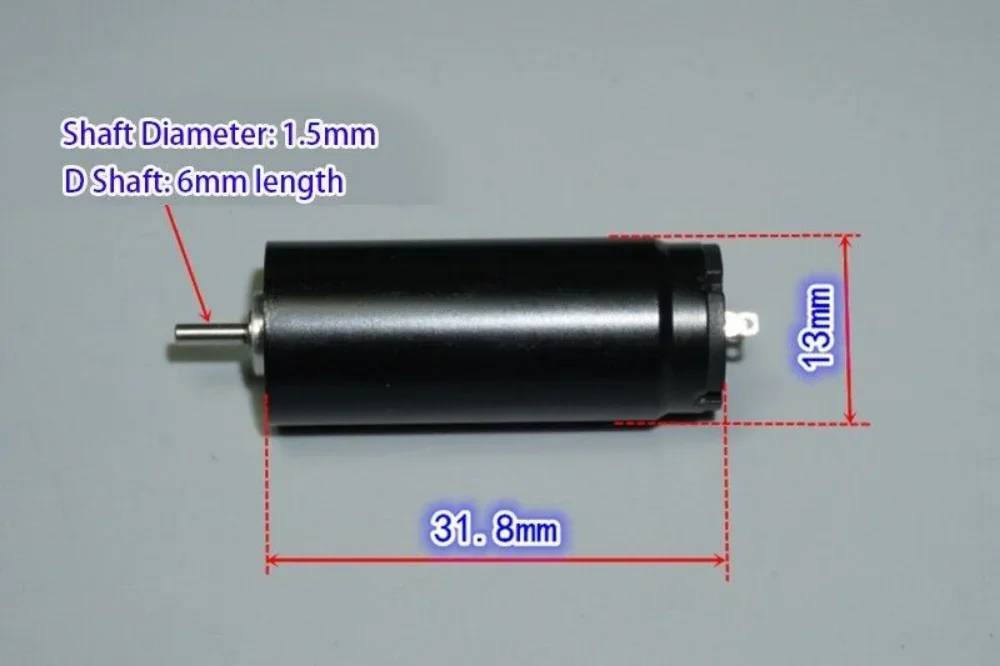 13mm * 32mm 5-pole Kernlosen Motor DC6V-12V 8500RPM D-Welle Große 