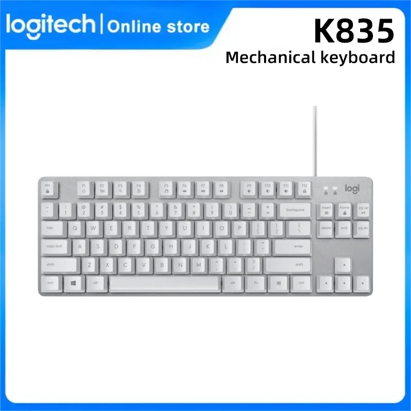 

Проводная Механическая клавиатура Logitech K835, 84 клавиши, с плавающей изогнутой клавиатурой, быстрая Точная маленькая TKL для настольных ПК, ноутбука, офисных игр