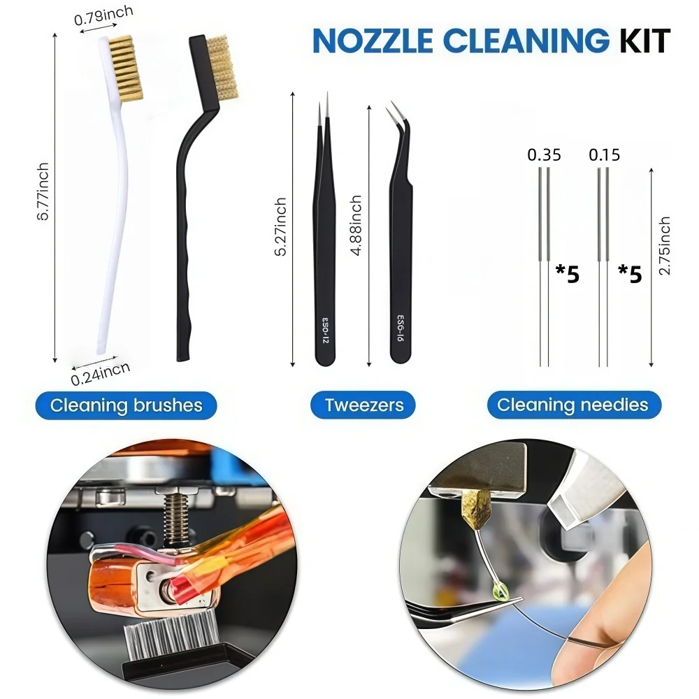 39Pcs 3D Printer Tools Kit FDM SLA Printer Parts Nozzle Cleaner Scraper File Brush Wire Cutter Engraving Knife Repair Tools Set - 4