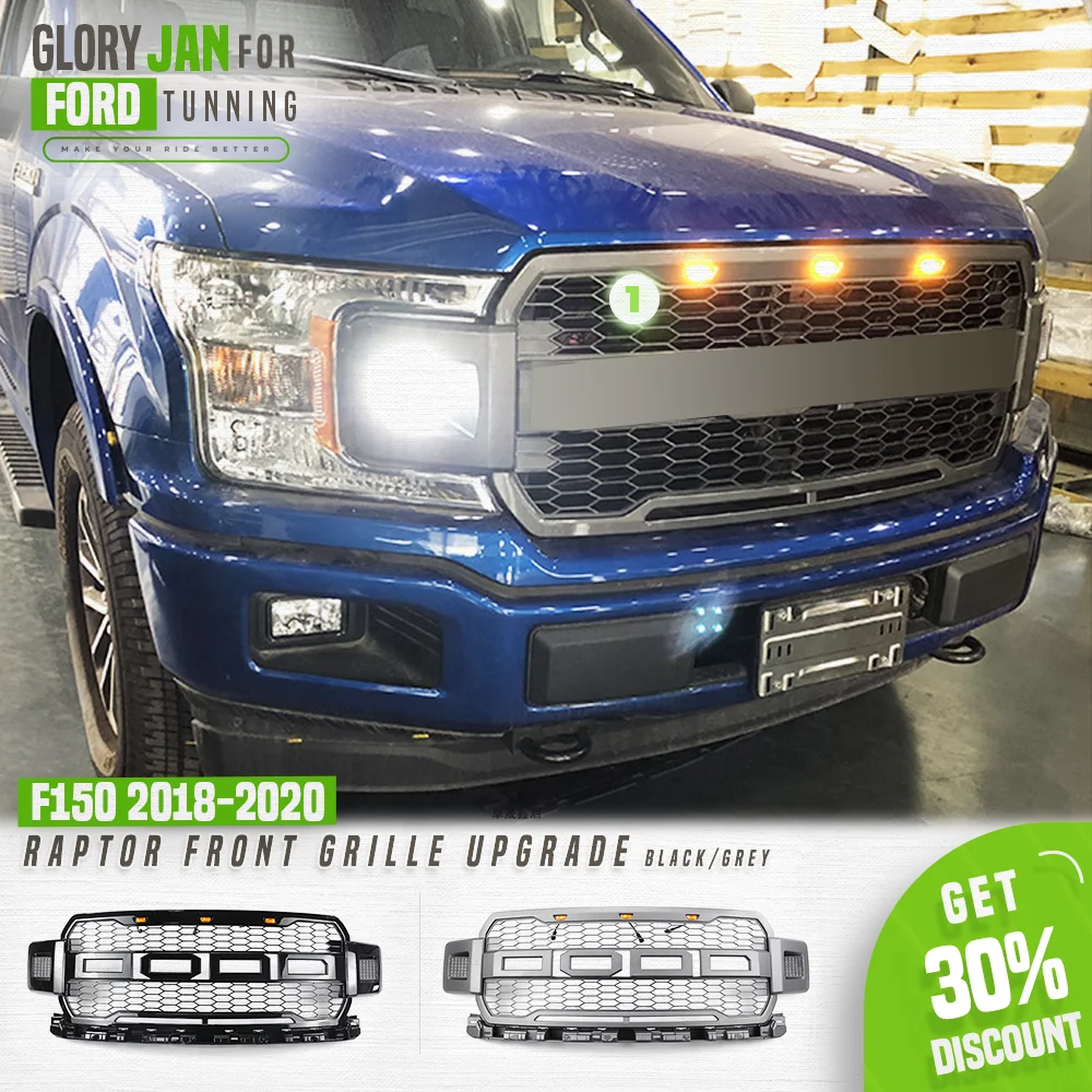 Raptor Front Grille Mesh For FORD F150 2018 2019 2020 Gril with Led ...