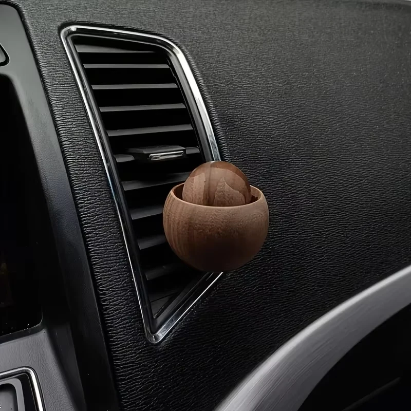 Spherical Wooden Essential Oil Diffuser for Home and Car – Natural Fragrance Dispenser and Elegant Decor Piece