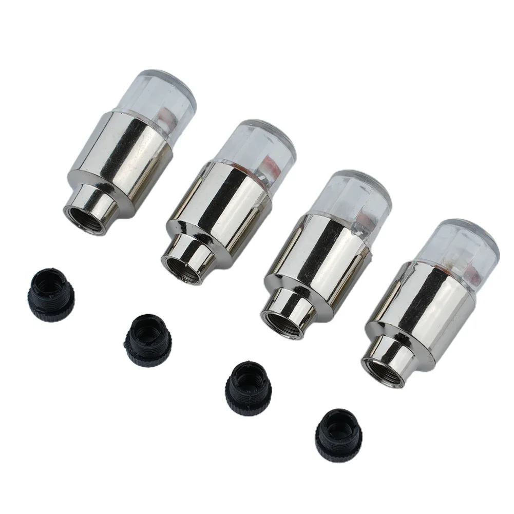 4X Car Tire Tyre Wheel Dust Stem Air Valve Cap Stem LED Light Cover Accessory Led Lights Assembled Wheel Light