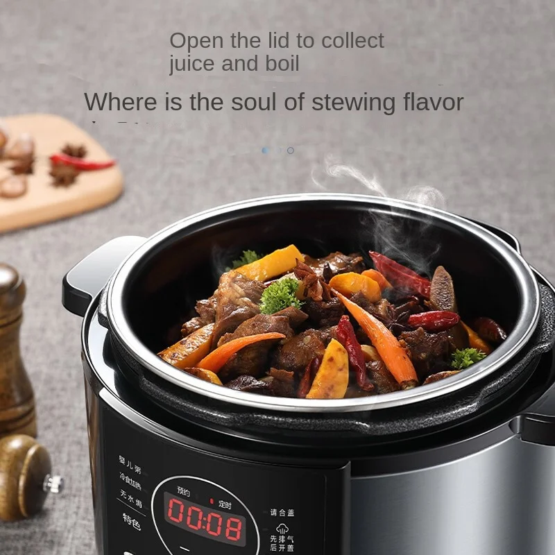 SUPER Electric Pressure Pot 5L Double Bile Immersion Cooking Intelligent Large Screen with One Button Pressure Release 6