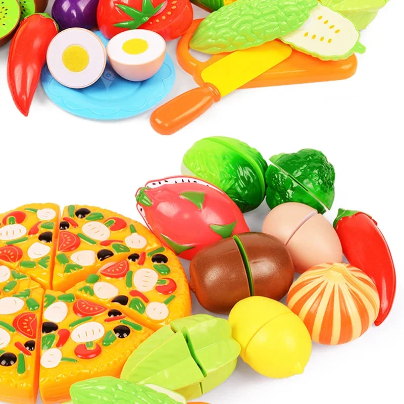 Role Play Educational Gift Baby Toy Pretend Play Food Set Fruits Vegetable Kitchen Playset for Kid's Gift Assembly Game educational toys kitchen toys pretend kitchen toys pretend food toys