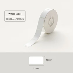 Waterproof Self-Adhesive Cartoon Label Paper for Name Stickers - White, Color, and Transparent (White 12X22mm)