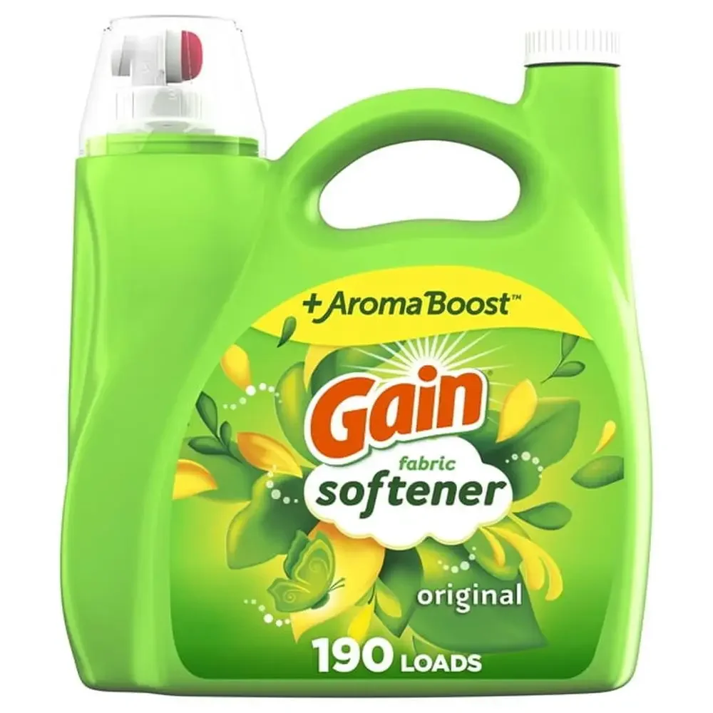 Gain Original Scent Liquid Fabric Softener Concentrated Long-Lasting Freshness AromaBoost Technology Renewable Wind Power fabric softener sheets