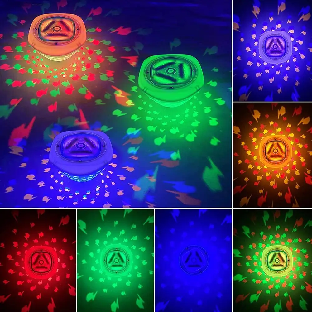 LED 방수 욕조 조명 RGB 다채로운 수영장 장식 조명 작은 물고기 프로젝션 목욕 조명 프로젝터 선물