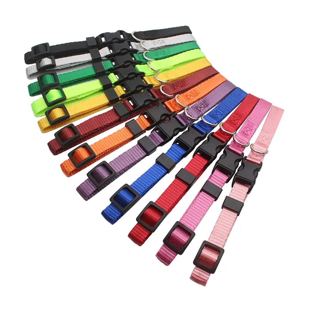 Soft Nylon Puppy Whelping Id Collars Adjustable Breakaway Litter Collars Baby Dog Id Bands Pet Identification 12 Pcs/set pet collar