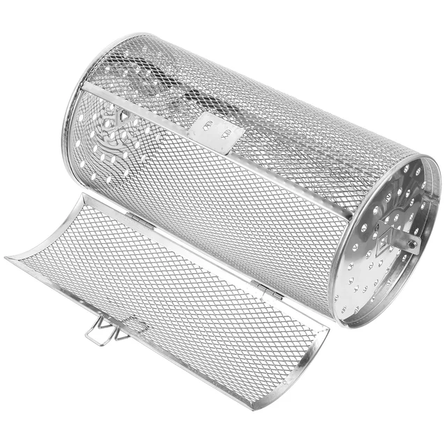 Basket Grill Rotisserie Steel Stainless Roaster Cage Oven Grilling Bbq