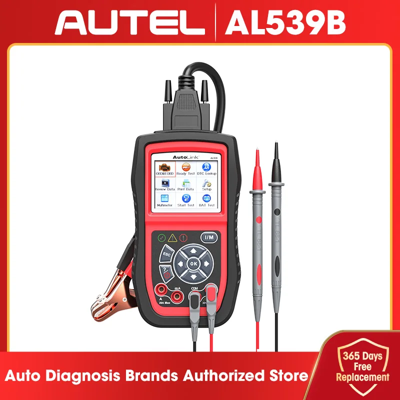Autel Autolink AL539B OBD2 스캐너, 3 in 1 코드 리더, 12V 배터리 테스터, DC AC 전위계, 전기 테스트 도구, 자동차 분석기