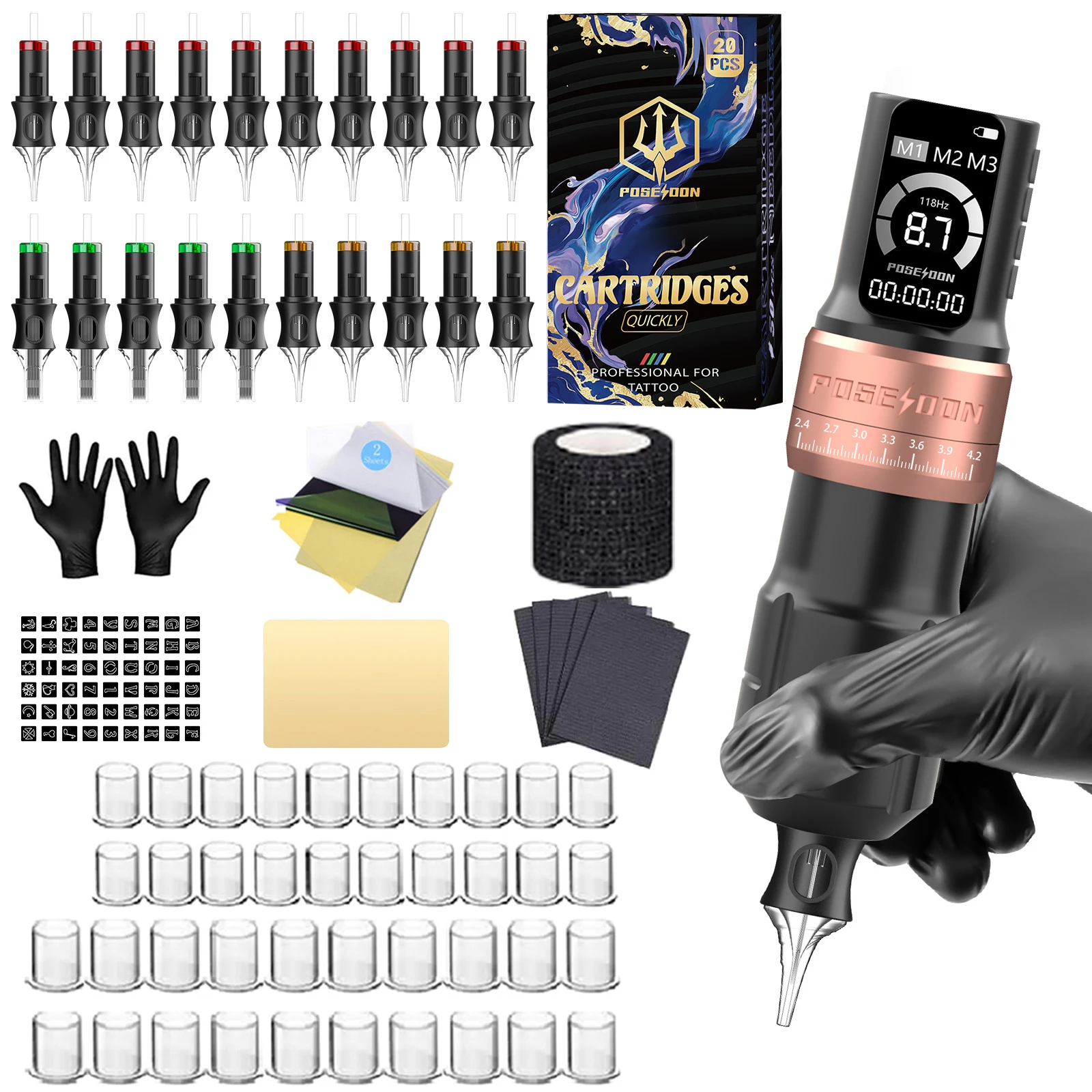 Tattoo Kit LASTJUDG V5 New Adjustable Tattoo Pen Kit Permanent Makeup Machine Wireless Gun
