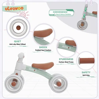 Baby Balance Bike For 1 2 3 Years Old Boys And Girls, 4 Wheels Toddler Balance Bike 3
