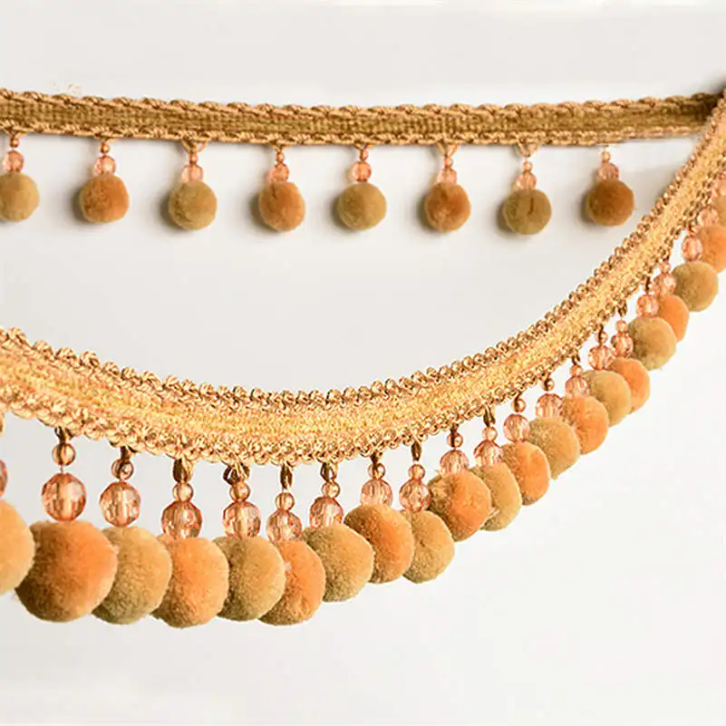 1M Pom Pom Bobble Trim Fringe - Medium Size 10mm Pompom (Per - Foto 10