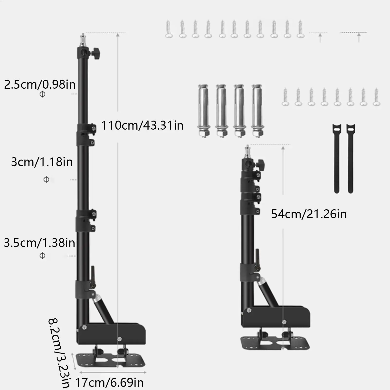 Ring Light Wall Mount Ring Light Wall Bracket With Flexible Arm 180 Degree Rotation Lighting Holder For Barber Monolight