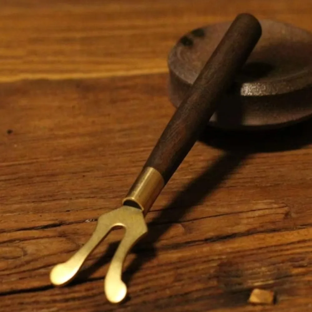 New Wood Copper Teapot Lid Clip 17cm Safe Tea Kettle Cover Fork Durable Heat Insulation Kung Fu Tea Tools for Cast Iron Teapot